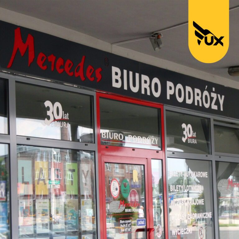 Mercedes Biuro Podróży - szyld reklamowy
