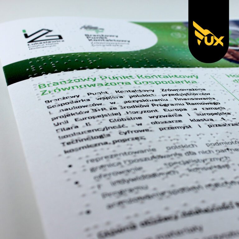 Łukasiewicz - ulotki z pismem braille’a