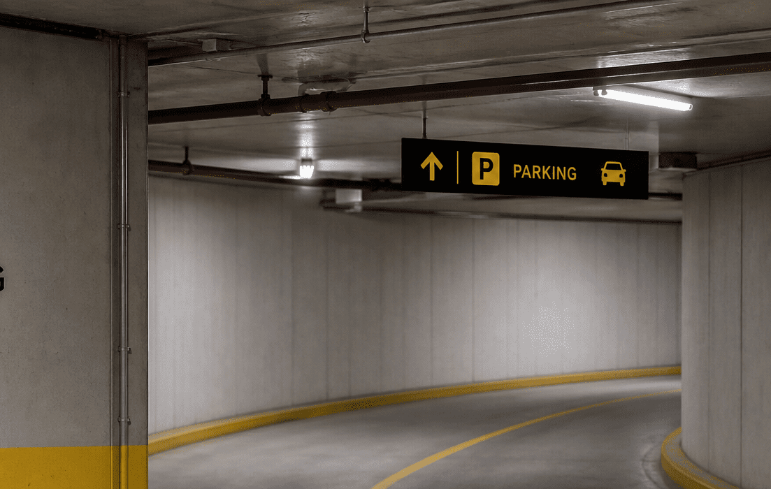 oznakowanie parkingu podziemnego